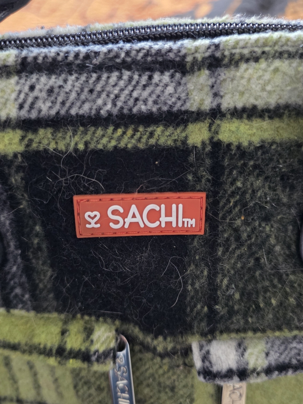 SACHI Plaid Green Lunch Bag